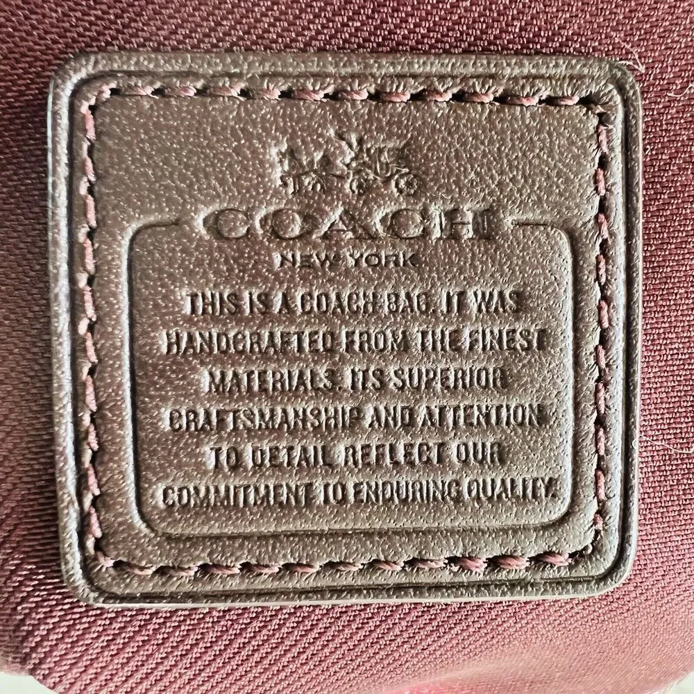 COACH Metallic Cherry Leather Multiple Journal Pop Out Pouch Crossbody Bag